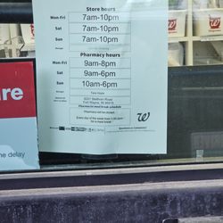Walgreens - Current store hours (5/2024)