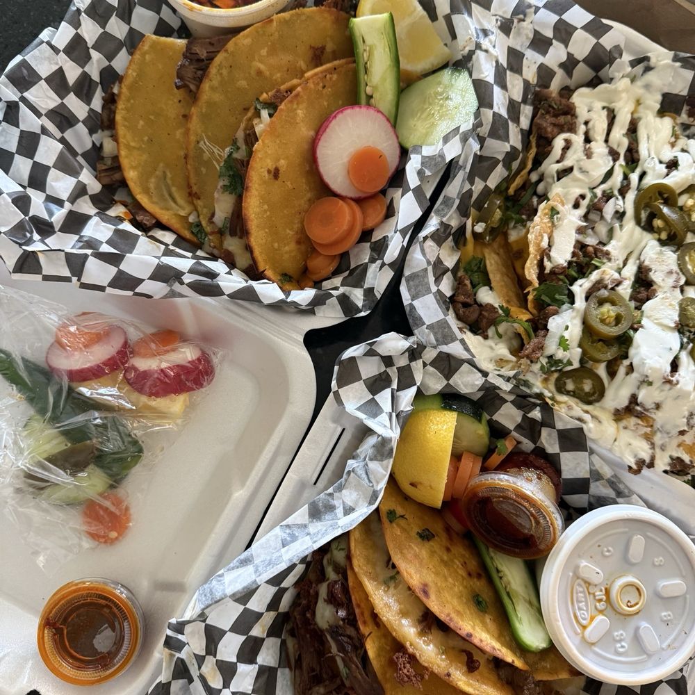 2 orders of (3) taco birria asada 1 order of queso burrito 1 order of nacho asada 2 orders of (3) taco birria asada 1 order of queso burrito 1 order of nacho asada