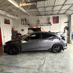 Zamex Auto Glass - My car being worked on at the shop