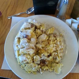 Yikes...very large portions..could definitely share..  Very tastey.  Ask for eggs to be cooked in butter...
