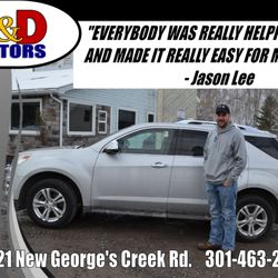 D & D Motors - We let our customer's do the talking! Call Nick and DRIVE TODAY! 301-463-2404