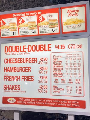 Menu photo 1 In-N-Out Burger Yuma, AZ