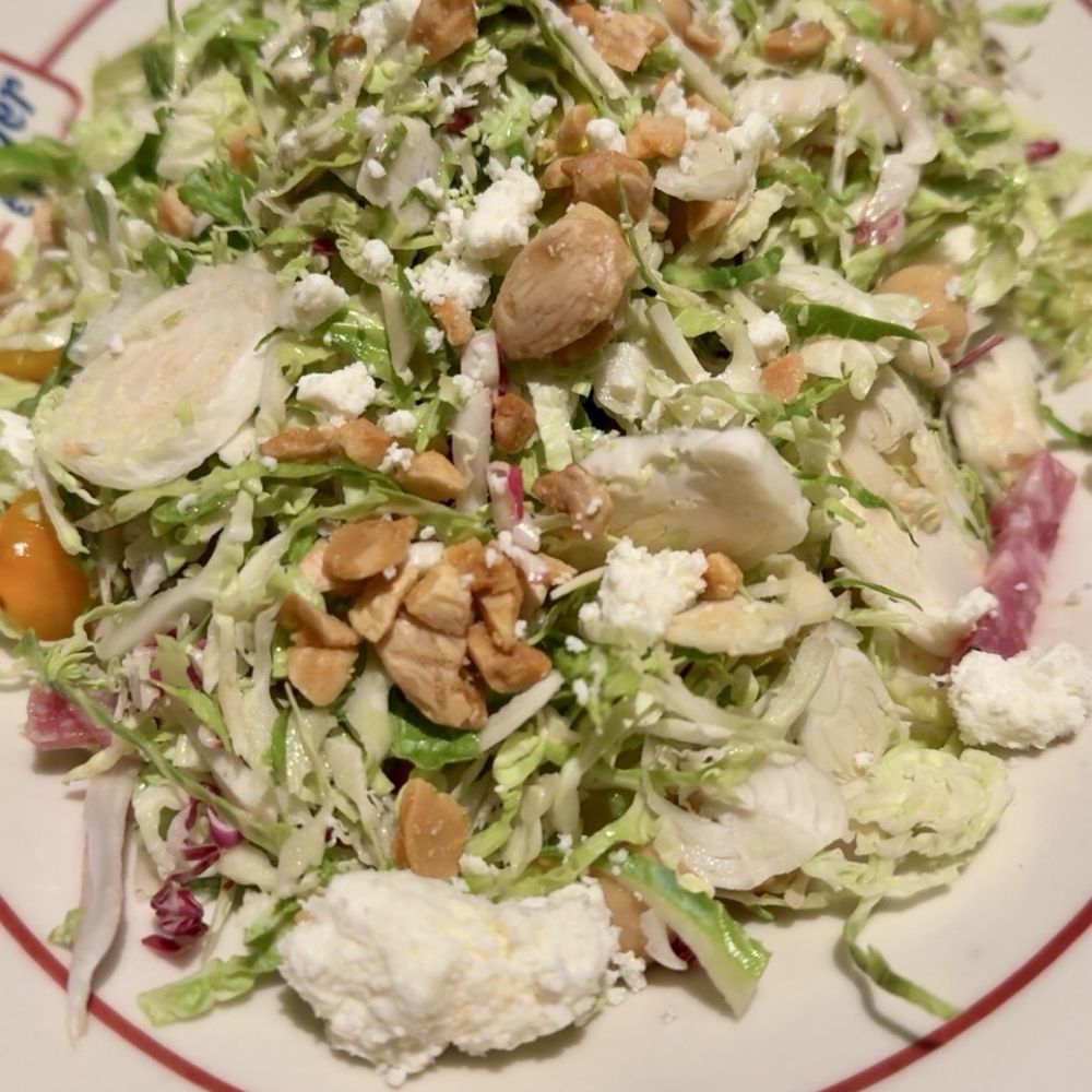 Seager & Sons - Chopped Brussels salad - enough for 2+ people to share! - Pizza Near Me - Plano, Texas Seager & Sons - Chopped Brussels salad - enough for 2+ people to share! - Pizza Near Me - Plano, Texas