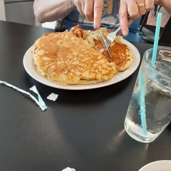 Sweeney's - Platter sized pancakes. Only able to eat one. Took one home. - Coffee & Tea Near Me - Schuylerville, New York