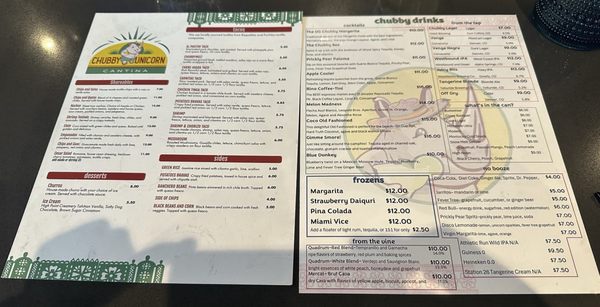 Menu photo 1 Chubby Unicorn Cantina Denver, CO Menu photo 1 Chubby Unicorn Cantina Denver, CO