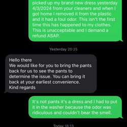 World Cleaners - Texts between the manager and I.