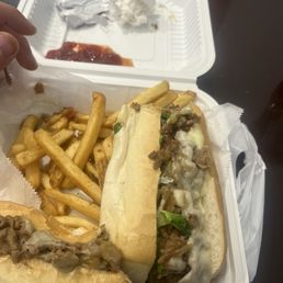 Steak and cheese and fries Steak and cheese and fries
