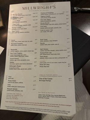Menu photo 1 Millwright's Simsbury, CT Menu photo 1 Millwright's Simsbury, CT