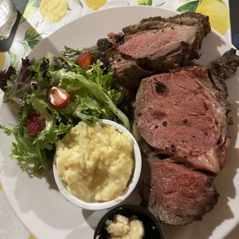 E Ohi Restaurant - Prime Rib with Salad, Mashed potato, horseradish, and Au jus. - Breakfast & Brunch Near Me - Honolulu, Hawaii