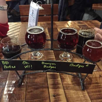 Badger State Brewing - Flight of BSBC beers - Breweries Near Me - Green Bay, Wisconsin