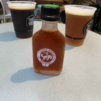 Second Rodeo Brewing - Old fashioned, I get to keep the flask :) House saison was so good and the porter - Breweries Near Me - Fort Worth, Texas