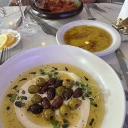 Olives in feta cheese. Olives in feta cheese.
