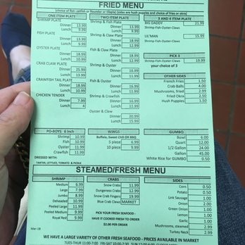 Mudbugs - At the Loop - MudBugs Menu w/ prices - Seafood Markets Near Me - Mobile, Alabama