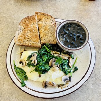 Neal's Coffee Shop - Vegetarian Omelette with whole wheat toast and black beans - American Near Me - San Mateo, California Neal's Coffee Shop - Vegetarian Omelette with whole wheat toast and black beans - American Near Me - San Mateo, California