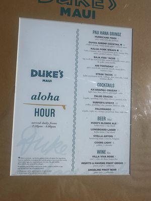Menu photo 1 Duke's Beach House Lahaina, HI Menu photo 1 Duke's Beach House Lahaina, HI