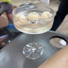 Complimentary cocktail - lychee martini Complimentary cocktail - lychee martini