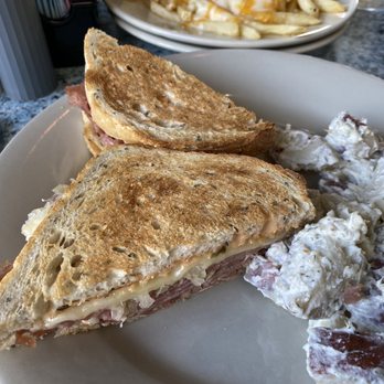 Brocks Riverside Grill - Grilled Reuben w/ dill potato salad - Bars Near Me - Fredericksburg, Virginia