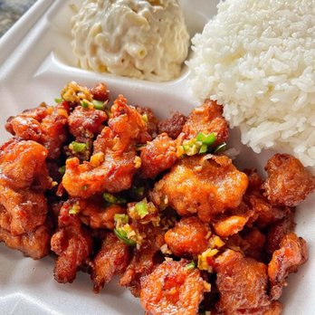 Saimin Says - Garlic chicken lunch plate - Hawaiian Near Me - Renton, Washington Saimin Says - Garlic chicken lunch plate - Hawaiian Near Me - Renton, Washington