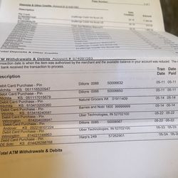 Social Security - Bank statements