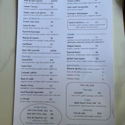 Dinner menu (July 2025)