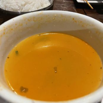 Thoom's Kitchen Thai Cuisine - Tom Yum Soup (whats left of it) - needed a bit less salt! - Thai Near Me - Alpharetta, Georgia Thoom's Kitchen Thai Cuisine - Tom Yum Soup (whats left of it) - needed a bit less salt! - Thai Near Me - Alpharetta, Georgia