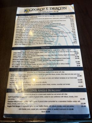 Menu photo 5 George and Dragon Pub Phoenix, AZ