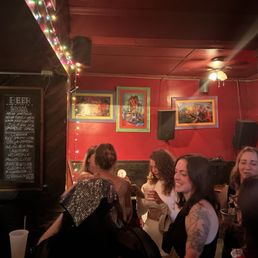 Almost the whole place. It's small but the music is the bomb.