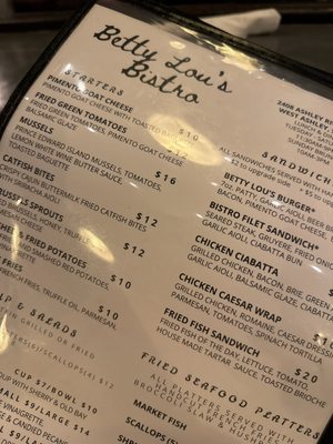 Menu photo 1 Betty Lou's Bistro Charleston, SC