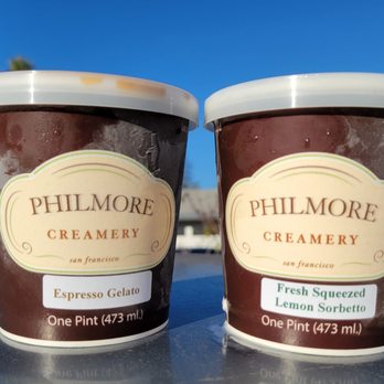 Philmore Creamery - two cups of ice cream - Gelato Near Me - Oakland, California