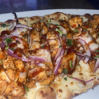 Happiest Hour - BBQ chicken flatbread pizza - Cocktail Bars Near Me - Dallas, Texas Happiest Hour - BBQ chicken flatbread pizza - Cocktail Bars Near Me - Dallas, Texas