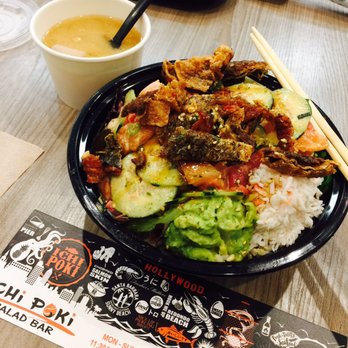Ichi Poki & Ramen - Large size half brown rice and salad with salmon, tuna, salmon skin  and yellowtail infused with truffle yuzu ponzu and spicy mayo. - Poke Near Me - Chino, California