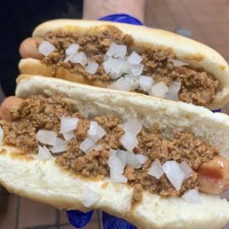 two chili dogs with onions two chili dogs with onions