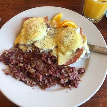 Maxi's Restaurant - Standard eggs Benedict, side of corned beef hash (small upgrade, so good!) added the pepper myself. They also make their own hot sauces! - Diners Near Me - Waterbury, Vermont Maxi's Restaurant - Standard eggs Benedict, side of corned beef hash (small upgrade, so good!) added the pepper myself. They also make their own hot sauces! - Diners Near Me - Waterbury, Vermont