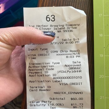 Ice Harbor Brewery - The Marina - the receipt - Breweries Near Me - Kennewick, Washington