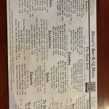 Shiver's BBQ - Menu - Barbeque Near Me - Homestead, Florida Shiver's BBQ - Menu - Barbeque Near Me - Homestead, Florida