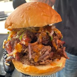 The Rub Down Smokehouse & BBQ - Smoked Brisket Sandwich with Cilantro Slaw