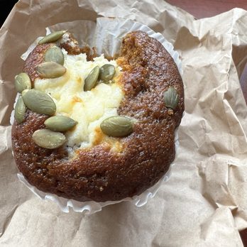 Mercurys Coffee - Redmond Way - Pumpkin muffin (took a bite) - Coffee & Tea Near Me - Redmond, Washington