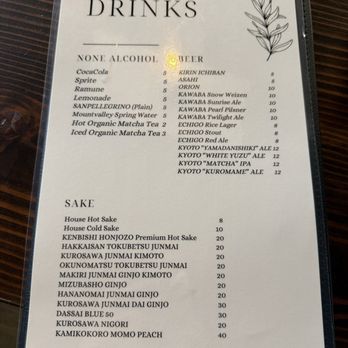 Tori Sake & Grill - drink menu june 2026 - Japanese Near Me - Burien, Washington