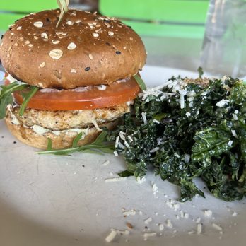 True Food Kitchen - Turkey burger and Kale salad. - New American Near Me - Phoenix, Arizona True Food Kitchen - Turkey burger and Kale salad. - New American Near Me - Phoenix, Arizona