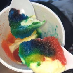 Banana's Shaved Ice - The Love nest! Comes with bluebell vanilla icecream in the center