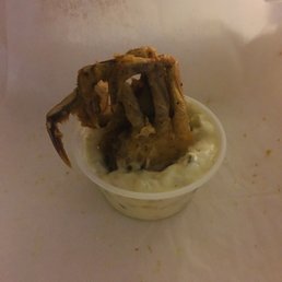 Size comparison: Entire crab fit into condiment cup.