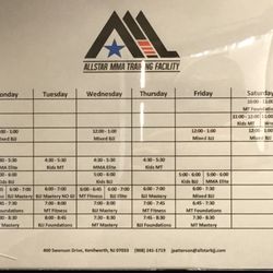 AllStar Martial Arts - Class schedule as of Feb, 2018. Call ahead for daytime/ weekend classes to confirm, but all the evening classes are set and consistent
