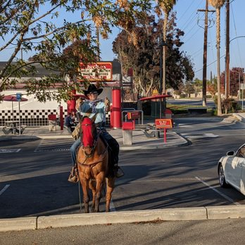 Checkers - Checker's parking lot is for all modes of transportation! - Burgers Near Me - Bakersfield, California