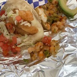 Shrimp queso Taco and Gobernador Queso Taco Shrimp queso Taco and Gobernador Queso Taco