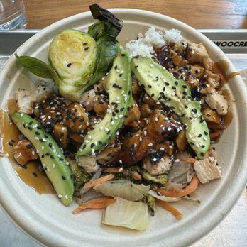 Original ChopShop - Teriyaki Chicken Bowl w rice and veggies - good - Vegan Near Me - Atlanta, Georgia Original ChopShop - Teriyaki Chicken Bowl w rice and veggies - good - Vegan Near Me - Atlanta, Georgia