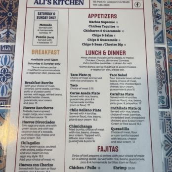 Ali’s kitchen - Mexican Near Me - Lakeport, California