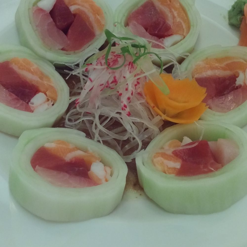 Midori Sushi - Heavenly Roll! Basically sashimi wrapped in cucumber - Japanese Near Me - Austin, Texas Midori Sushi - Heavenly Roll! Basically sashimi wrapped in cucumber - Japanese Near Me - Austin, Texas