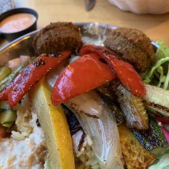 Ziatun - Rice bowl with grilled veggies and felafel. - Middle Eastern Near Me - Beacon, New York Ziatun - Rice bowl with grilled veggies and felafel. - Middle Eastern Near Me - Beacon, New York