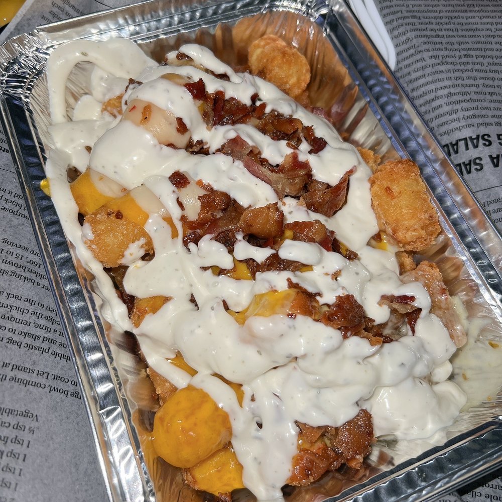 Local Hops - Cheesy bacon tots - Burgers Near Me - Forest Hills, New York Local Hops - Cheesy bacon tots - Burgers Near Me - Forest Hills, New York