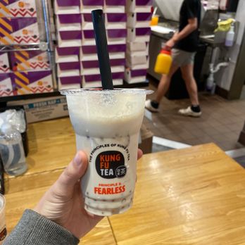 Kung Fu Tea - Winter melon coconut milk tea with mango popping bubbles. - Coffee & Tea Near Me - Bingham Farms, Michigan